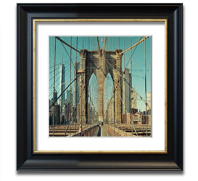 A beautifully framed print of the Amazing NYC Bridge, showcasing intricate details and vibrant colors, ready to hang on a wall.