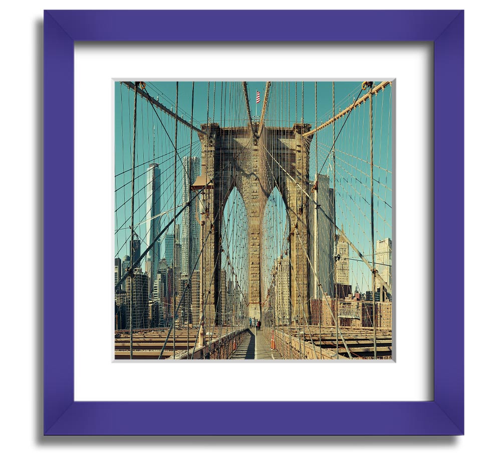 A beautifully framed print of the Amazing NYC Bridge, showcasing intricate details and vibrant colors, ready to hang on a wall.