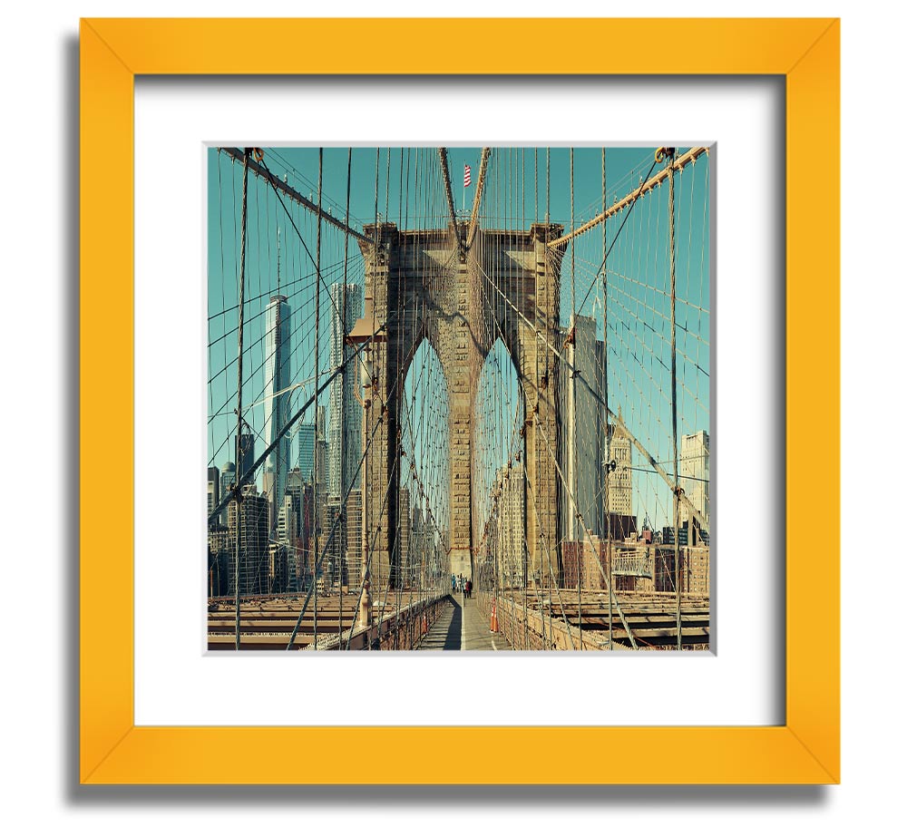 A beautifully framed print of the Amazing NYC Bridge, showcasing intricate details and vibrant colors, ready to hang on a wall.