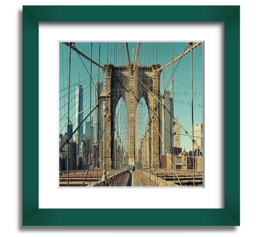 A beautifully framed print of the Amazing NYC Bridge, showcasing intricate details and vibrant colors, ready to hang on a wall.