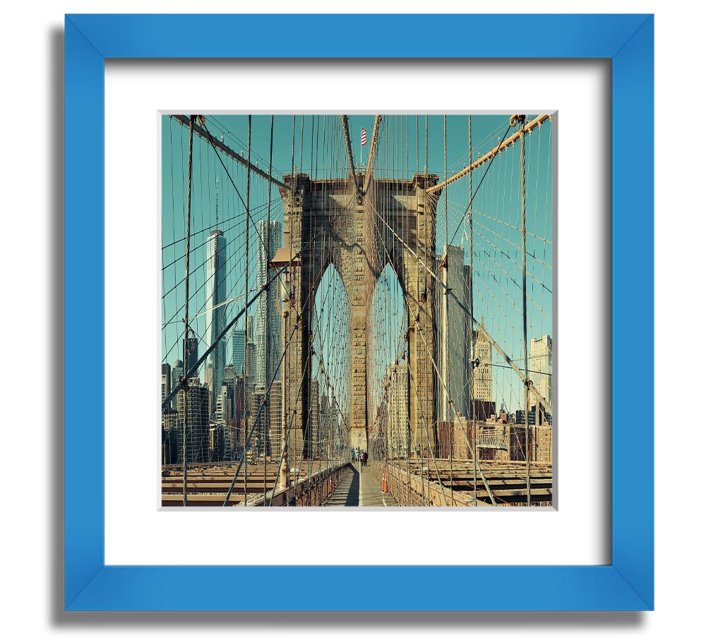 A beautifully framed print of the Amazing NYC Bridge, showcasing intricate details and vibrant colors, ready to hang on a wall.