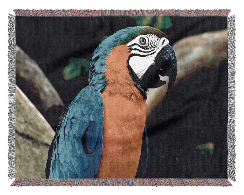 A luxurious Amazing Parrot throw blanket made from 100% cotton, featuring a thermal weave design in soft, neutral colors, perfect for home decor.