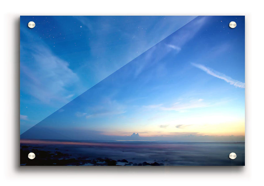 Amazing Sky acrylic print on 5mm thick acrylic glass, showcasing vibrant colors and a stunning sky design.