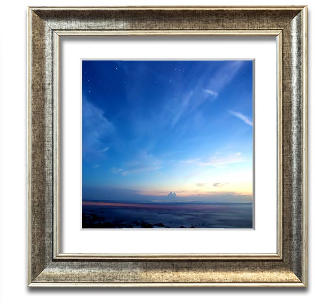 Amazing Sky Square Framed Print showcasing vibrant sky colors in a stylish frame, ready to hang.