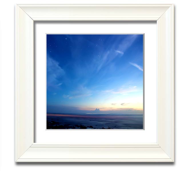 Amazing Sky Square Framed Print showcasing vibrant sky colors in a stylish frame, ready to hang.