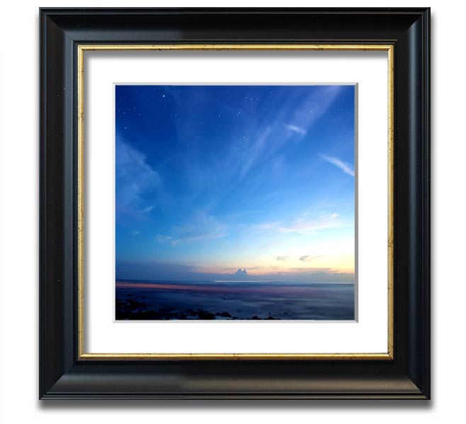 Amazing Sky Square Framed Print showcasing vibrant sky colors in a stylish frame, ready to hang.