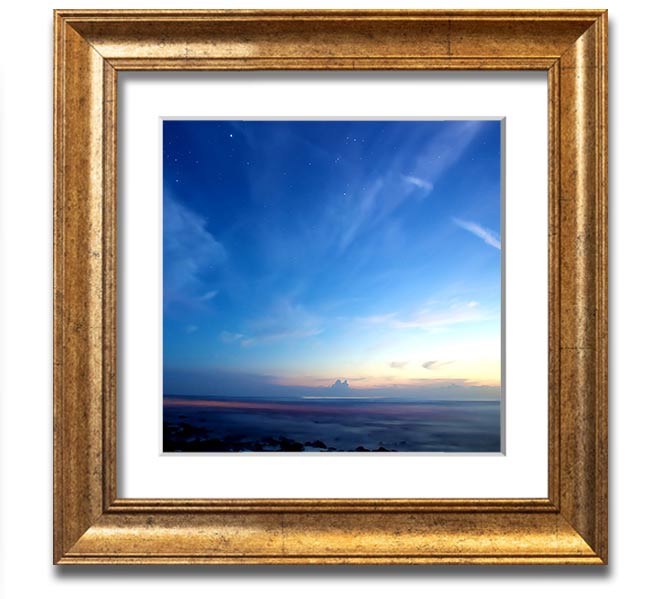 Amazing Sky Square Framed Print showcasing vibrant sky colors in a stylish frame, ready to hang.