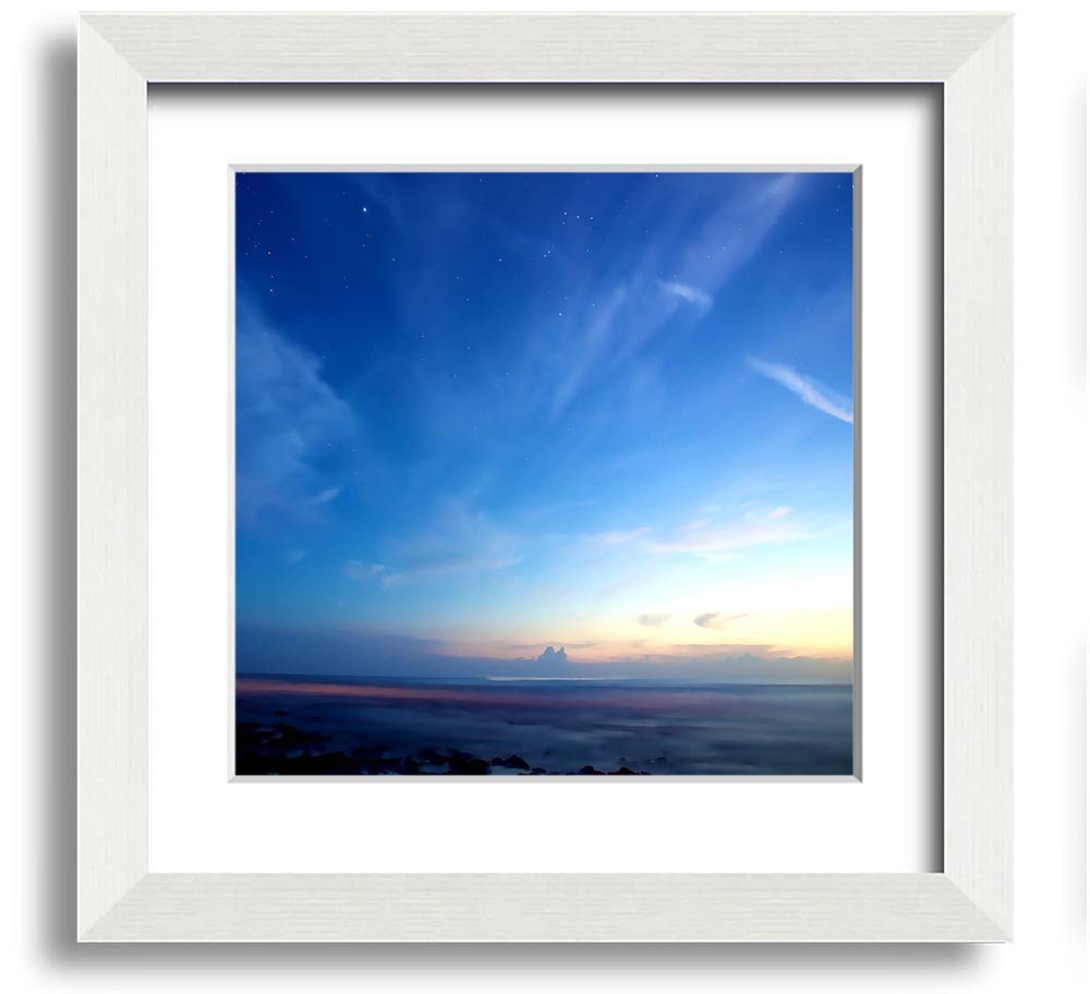 Amazing Sky Square Framed Print showcasing vibrant sky colors in a stylish frame, ready to hang.