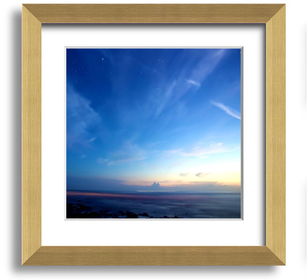 Amazing Sky Square Framed Print showcasing vibrant sky colors in a stylish frame, ready to hang.