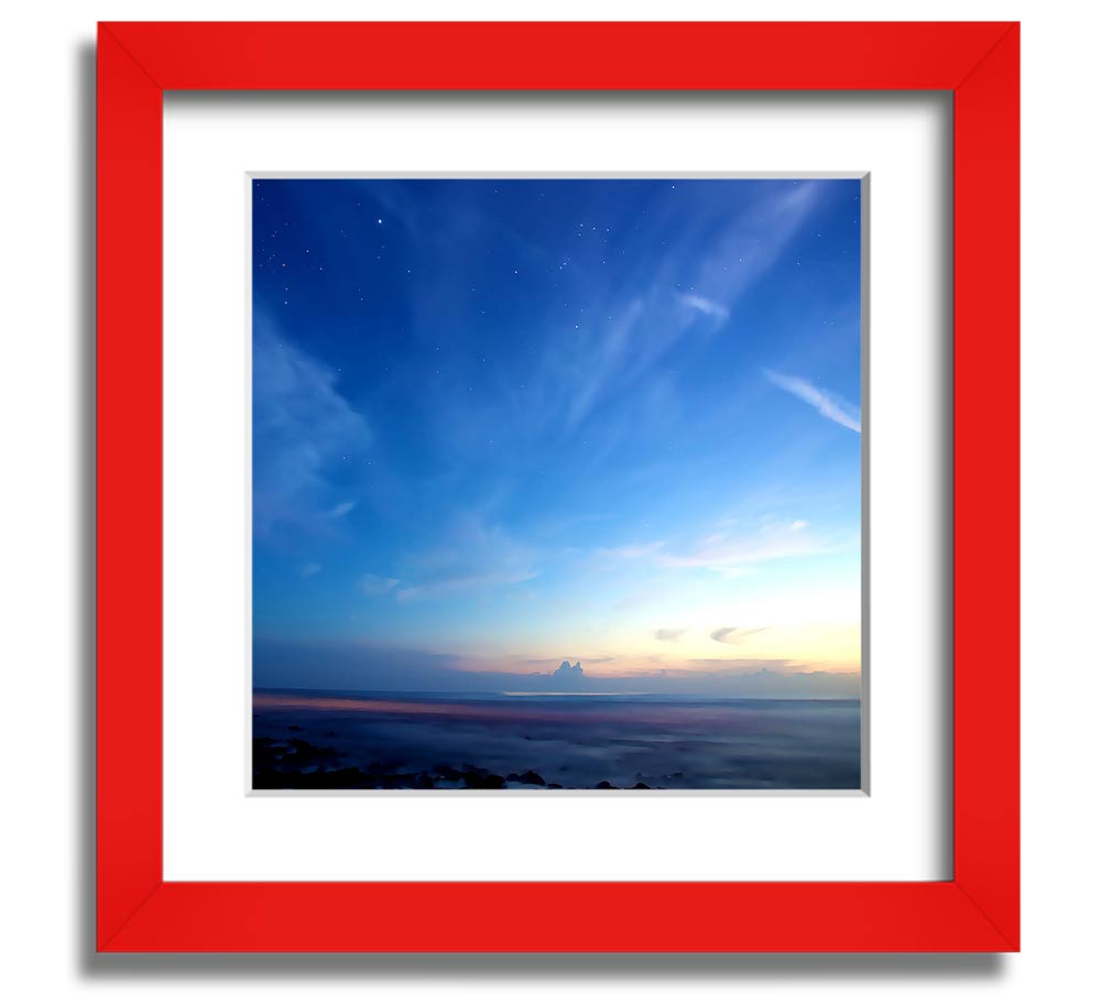 Amazing Sky Square Framed Print showcasing vibrant sky colors in a stylish frame, ready to hang.