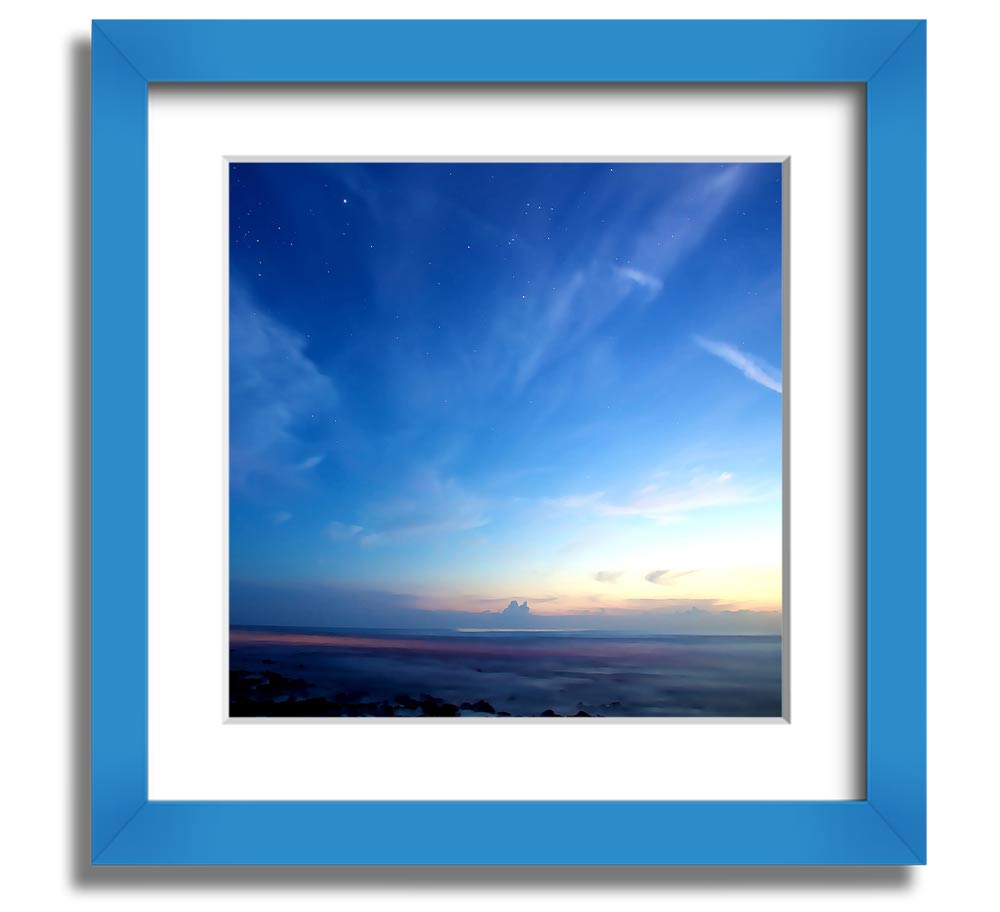 Amazing Sky Square Framed Print showcasing vibrant sky colors in a stylish frame, ready to hang.