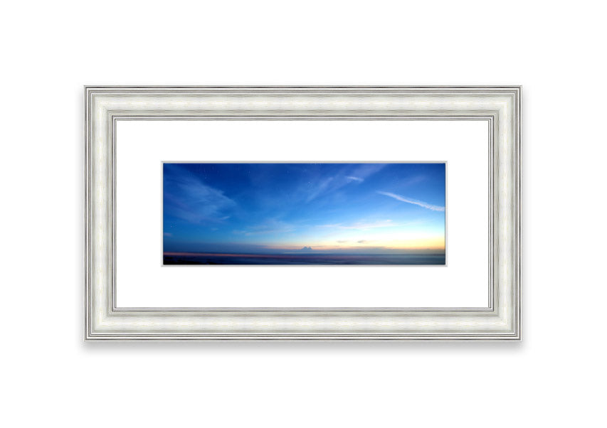 A beautifully framed print of the Amazing Sky over Cornwall, showcasing vibrant colors and stunning landscape details.