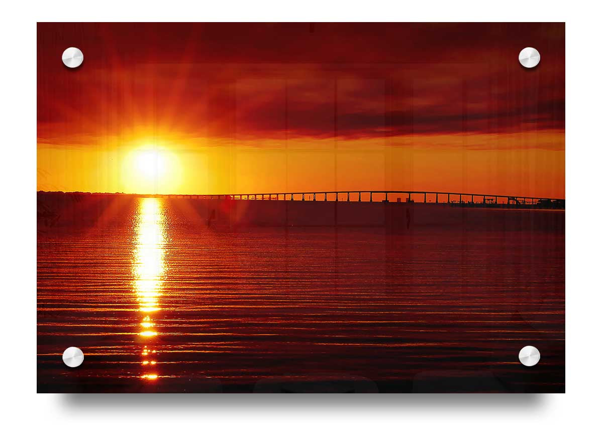 Amazing Sun Rays acrylic print on 5mm thick glass, showcasing vibrant colors and a modern design, ready to hang on the wall.