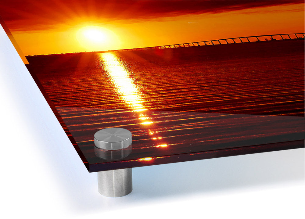 Amazing Sun Rays acrylic print on 5mm thick glass, showcasing vibrant colors and a modern design, ready to hang on the wall.