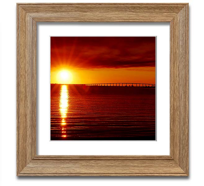 A vibrant square framed print titled Amazing Sun Rays, showcasing bright sun rays in a colorful design, ready to hang.