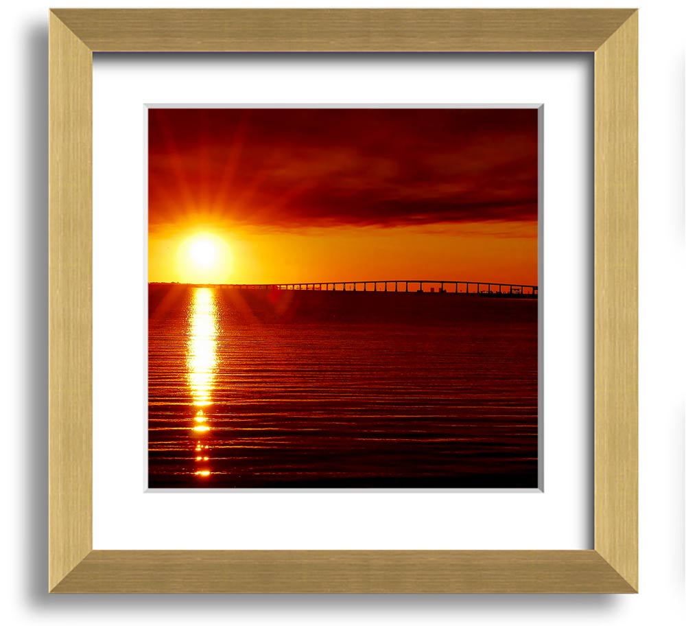 A vibrant square framed print titled Amazing Sun Rays, showcasing bright sun rays in a colorful design, ready to hang.