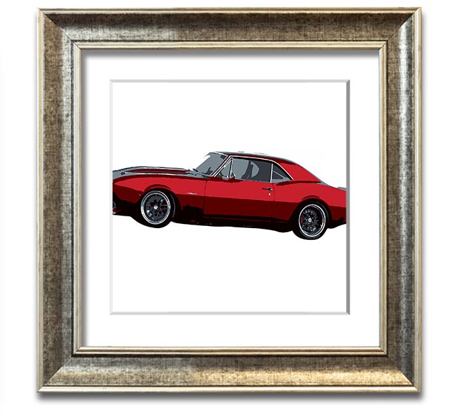 American Classic 1 Square Framed Print in various frame colors, showcasing a stylish design, ready to hang.