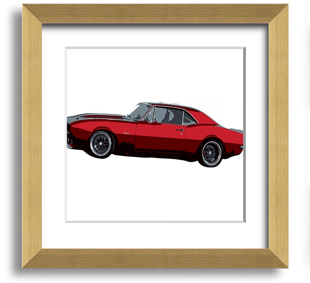 American Classic 1 Square Framed Print in various frame colors, showcasing a stylish design, ready to hang.