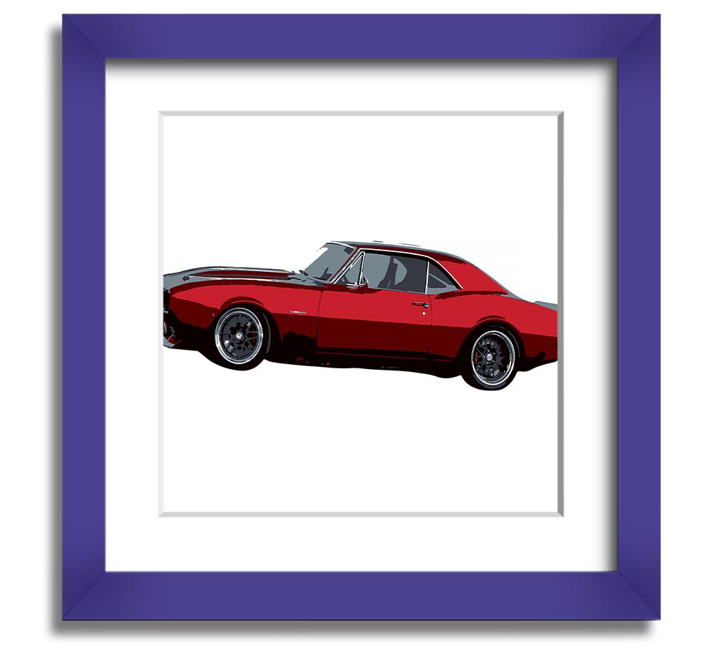 American Classic 1 Square Framed Print in various frame colors, showcasing a stylish design, ready to hang.