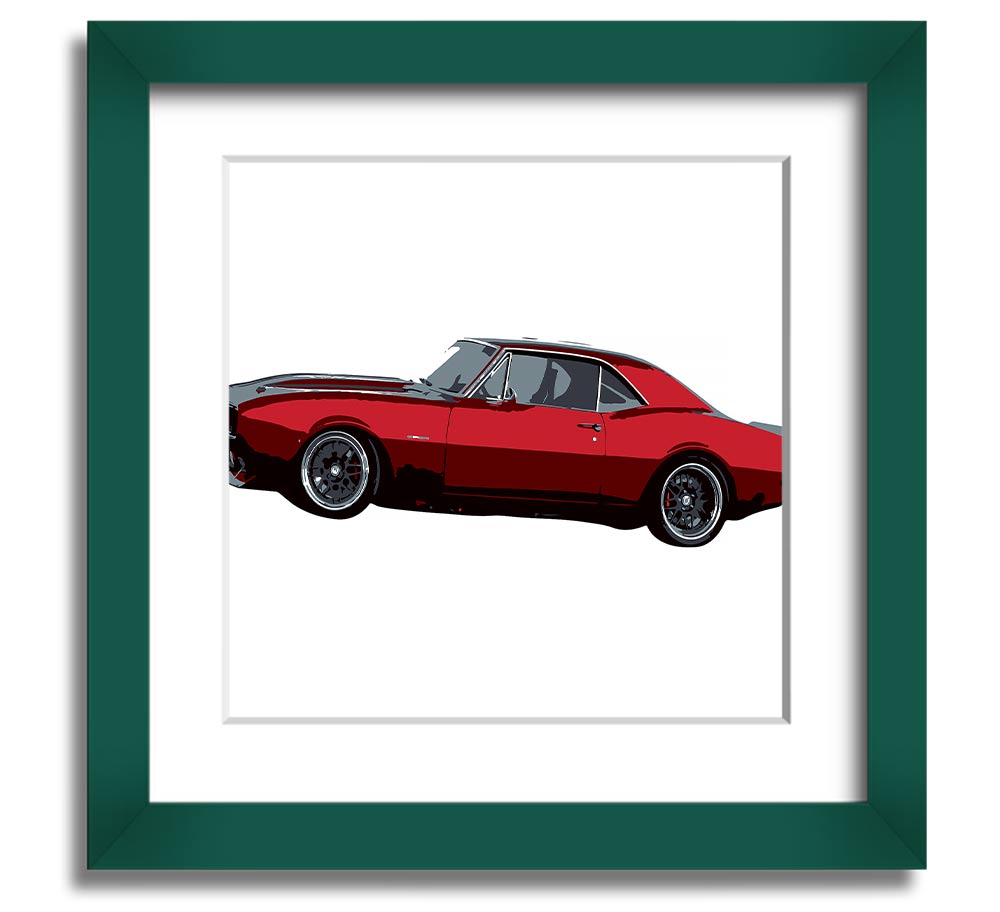 American Classic 1 Square Framed Print in various frame colors, showcasing a stylish design, ready to hang.