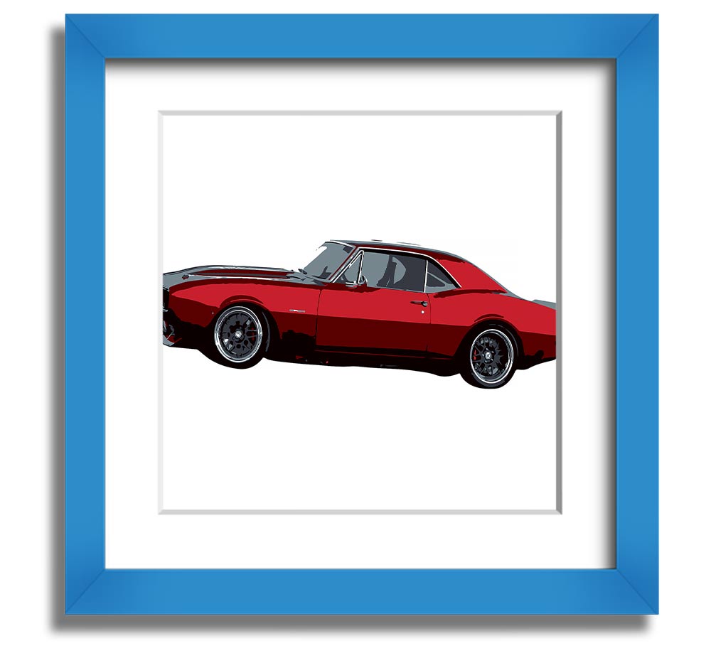 American Classic 1 Square Framed Print in various frame colors, showcasing a stylish design, ready to hang.