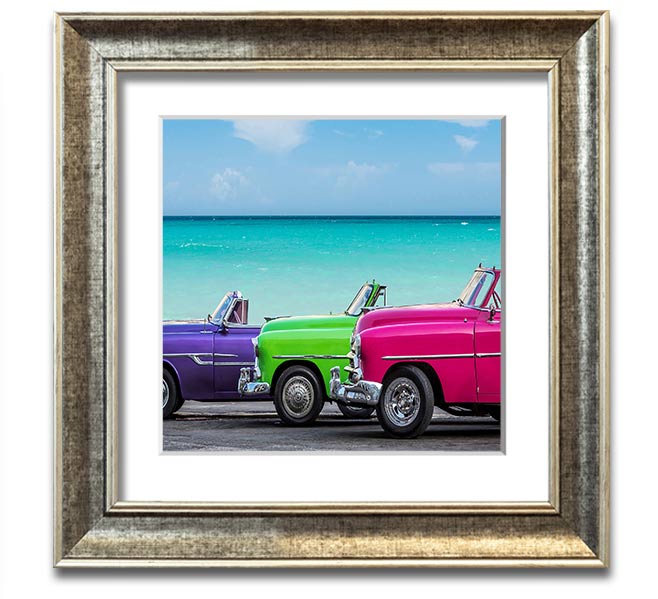 American Classic 11 Square Framed Print in various frame colors, showcasing a stylish design, ready to hang.