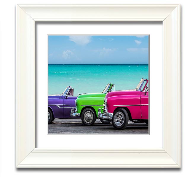 American Classic 11 Square Framed Print in various frame colors, showcasing a stylish design, ready to hang.