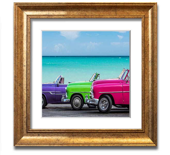 American Classic 11 Square Framed Print in various frame colors, showcasing a stylish design, ready to hang.