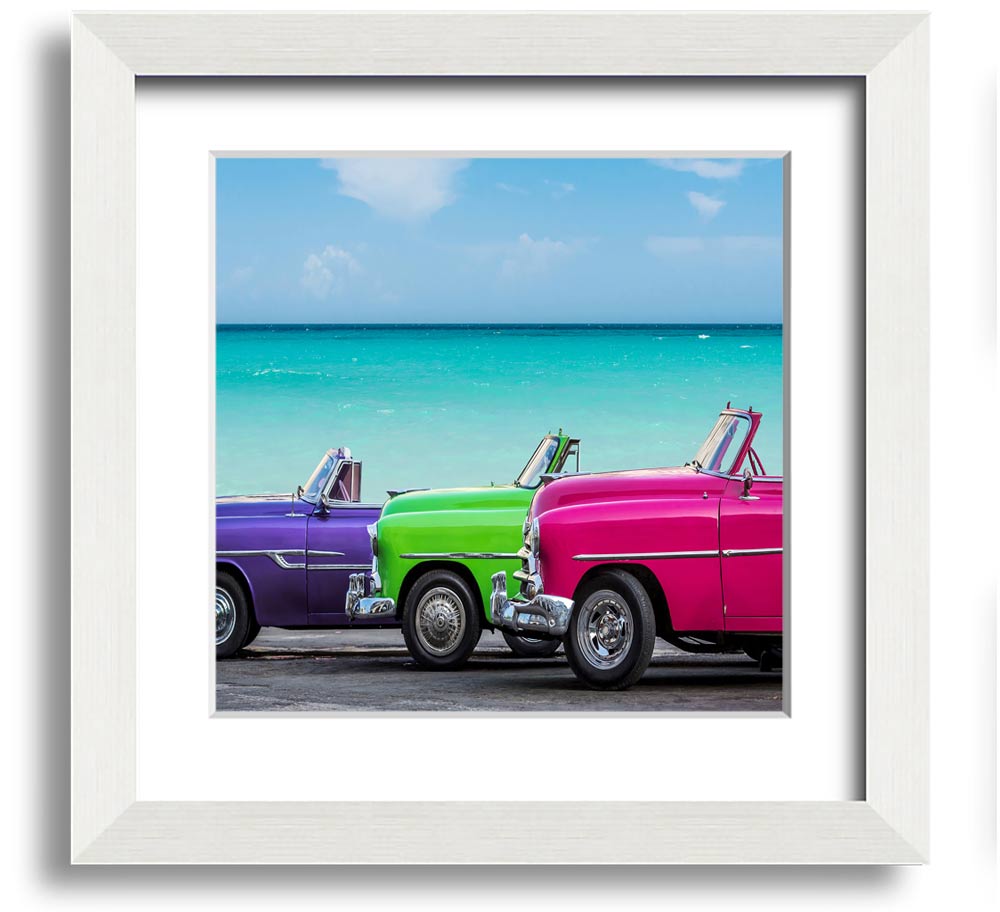 American Classic 11 Square Framed Print in various frame colors, showcasing a stylish design, ready to hang.