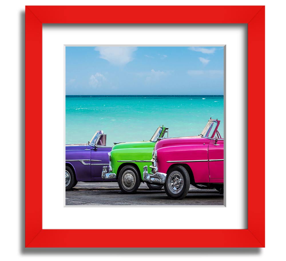 American Classic 11 Square Framed Print in various frame colors, showcasing a stylish design, ready to hang.