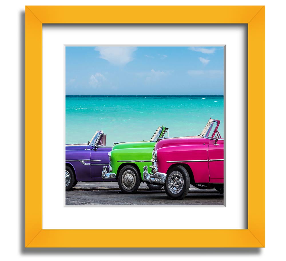 American Classic 11 Square Framed Print in various frame colors, showcasing a stylish design, ready to hang.