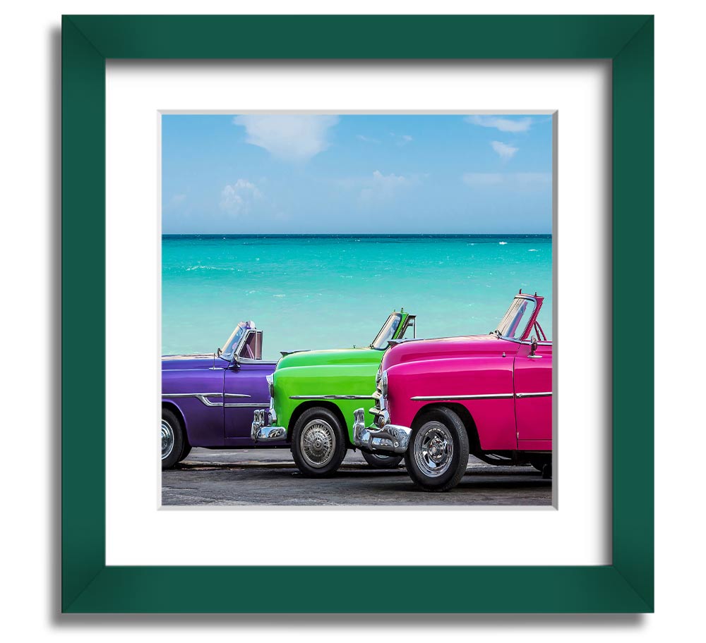 American Classic 11 Square Framed Print in various frame colors, showcasing a stylish design, ready to hang.