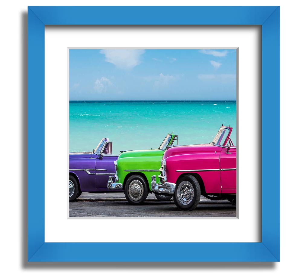 American Classic 11 Square Framed Print in various frame colors, showcasing a stylish design, ready to hang.