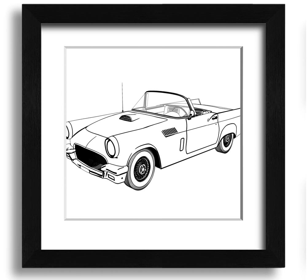 American Classic 12 square framed print in various frame colors, handmade in the UK, ready to hang.