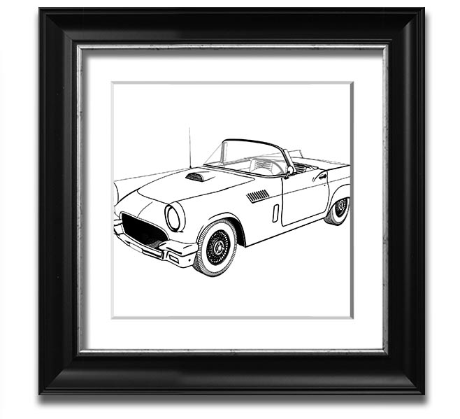 American Classic 12 square framed print in various frame colors, handmade in the UK, ready to hang.