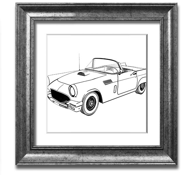 American Classic 12 square framed print in various frame colors, handmade in the UK, ready to hang.