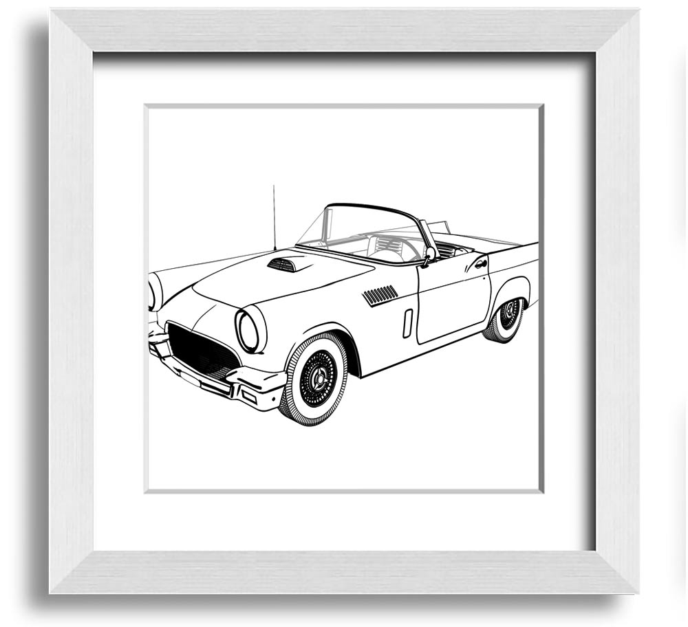 American Classic 12 square framed print in various frame colors, handmade in the UK, ready to hang.