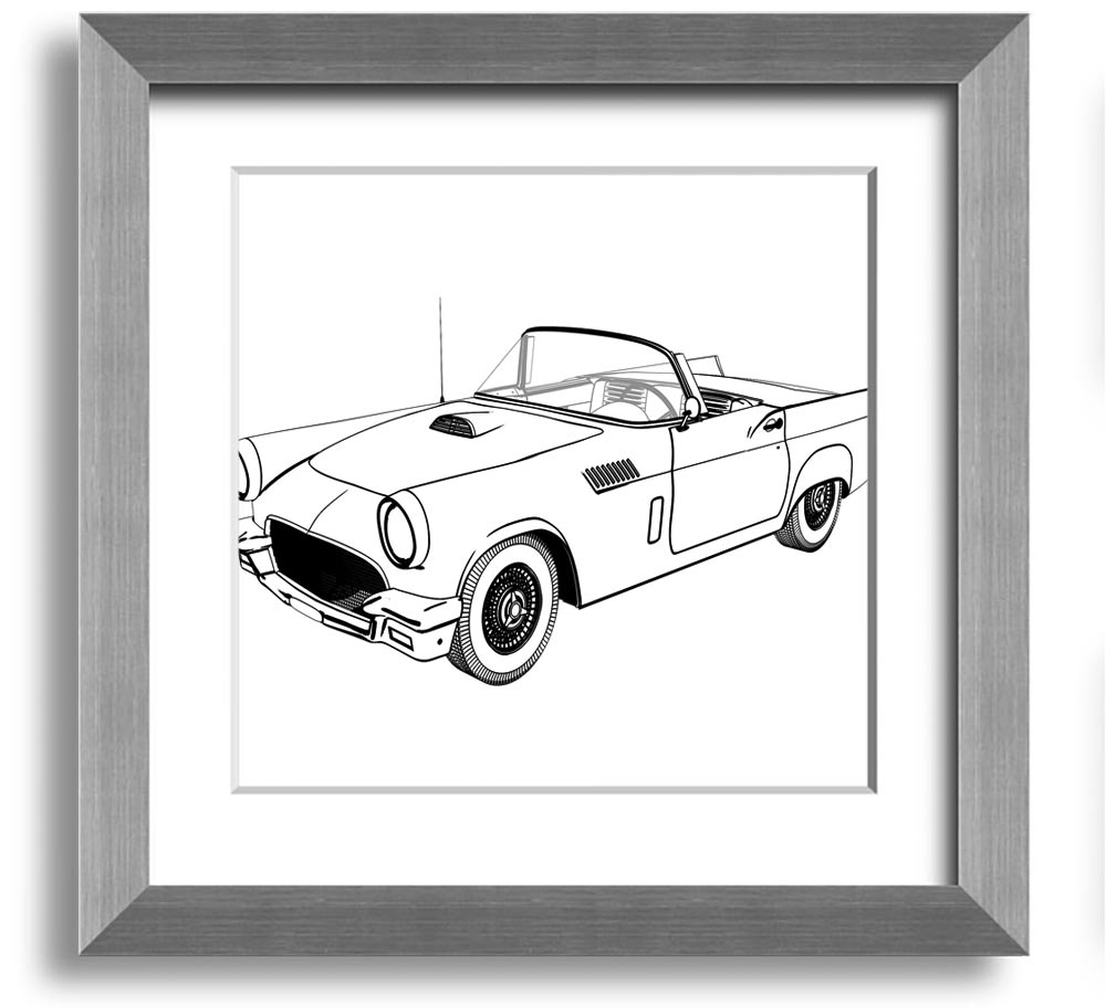 American Classic 12 square framed print in various frame colors, handmade in the UK, ready to hang.