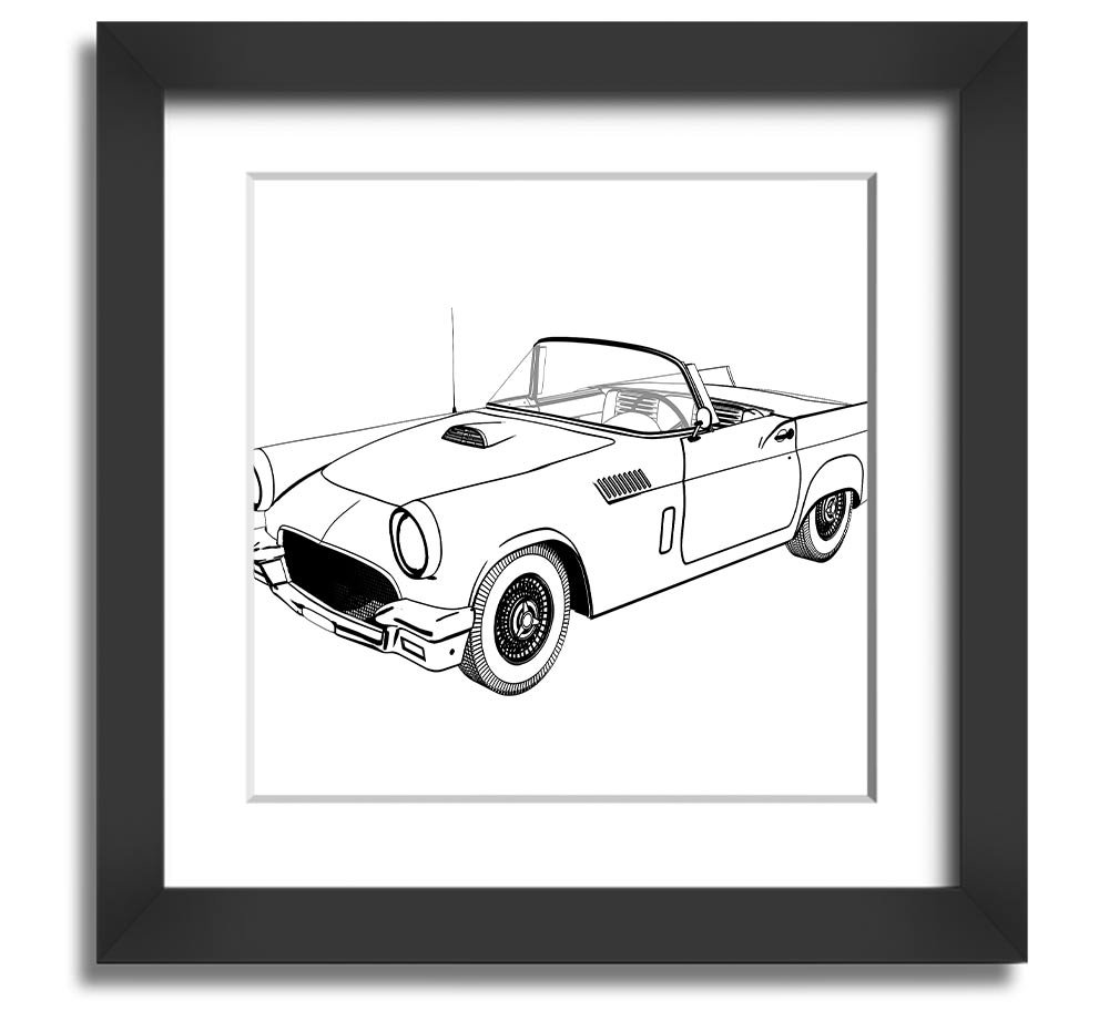 American Classic 12 square framed print in various frame colors, handmade in the UK, ready to hang.