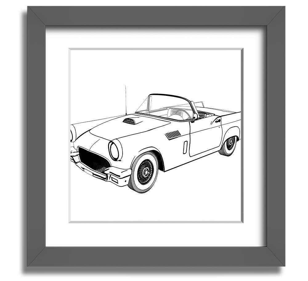 American Classic 12 square framed print in various frame colors, handmade in the UK, ready to hang.