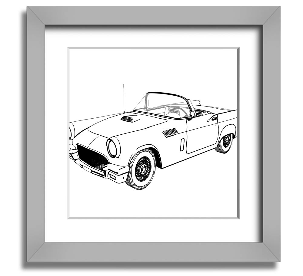 American Classic 12 square framed print in various frame colors, handmade in the UK, ready to hang.