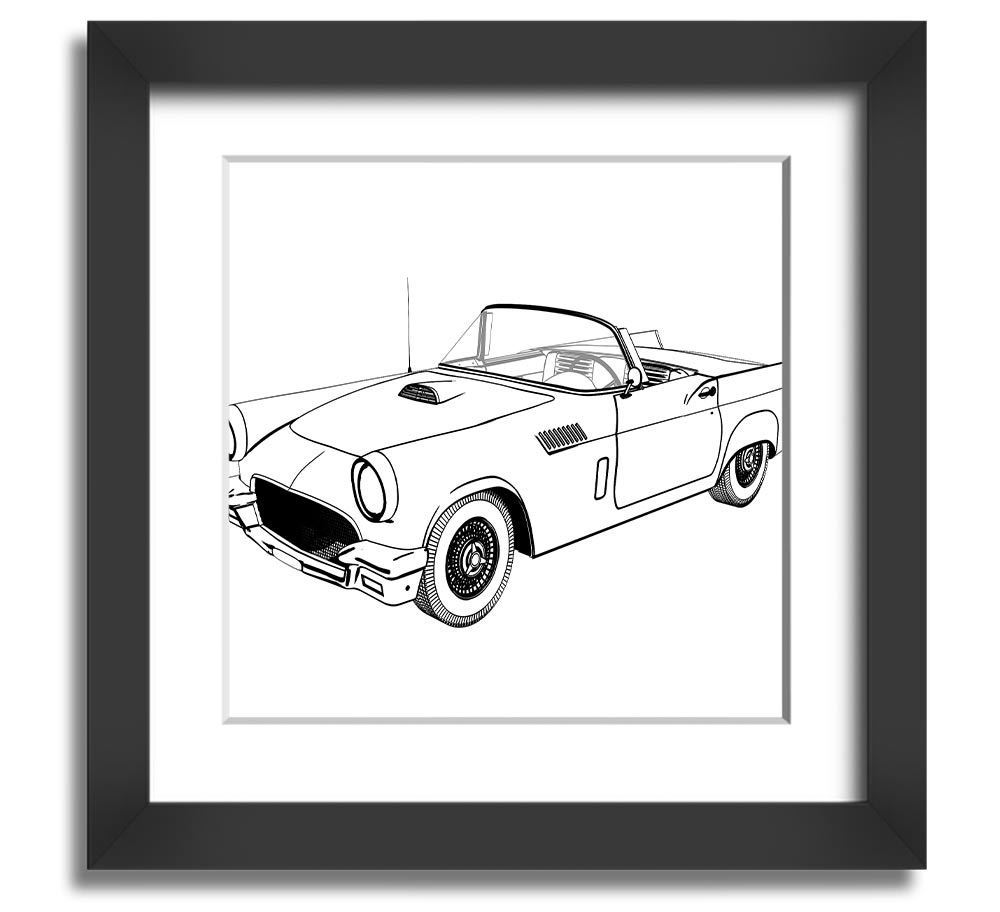 American Classic 12 square framed print in various frame colors, handmade in the UK, ready to hang.