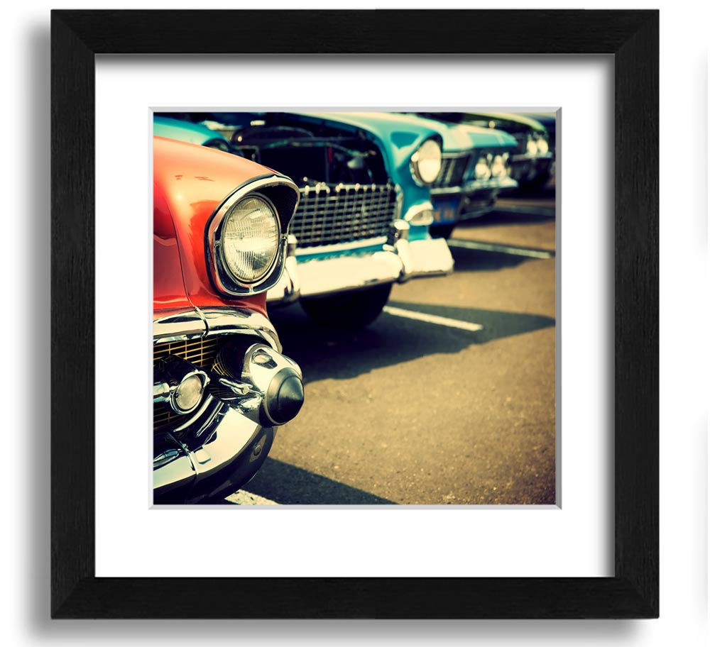 American Classic 17 Square Framed Print in various frame colors, showcasing its elegant design and ready-to-hang feature.