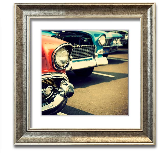 American Classic 17 Square Framed Print in various frame colors, showcasing its elegant design and ready-to-hang feature.