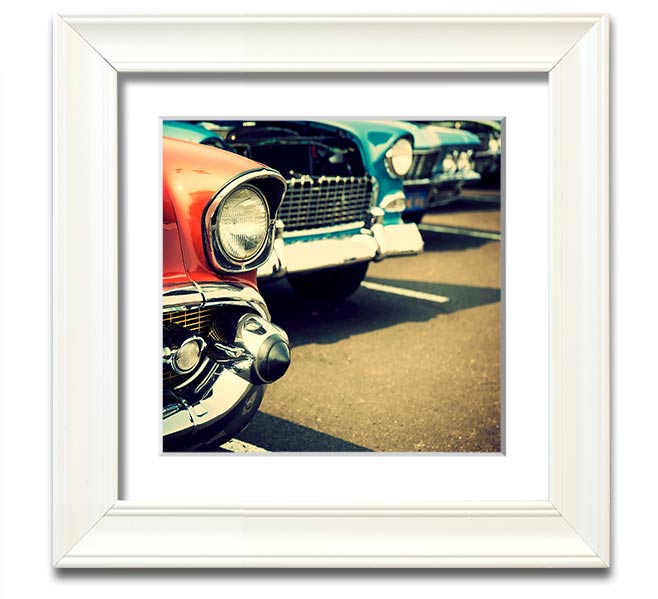 American Classic 17 Square Framed Print in various frame colors, showcasing its elegant design and ready-to-hang feature.