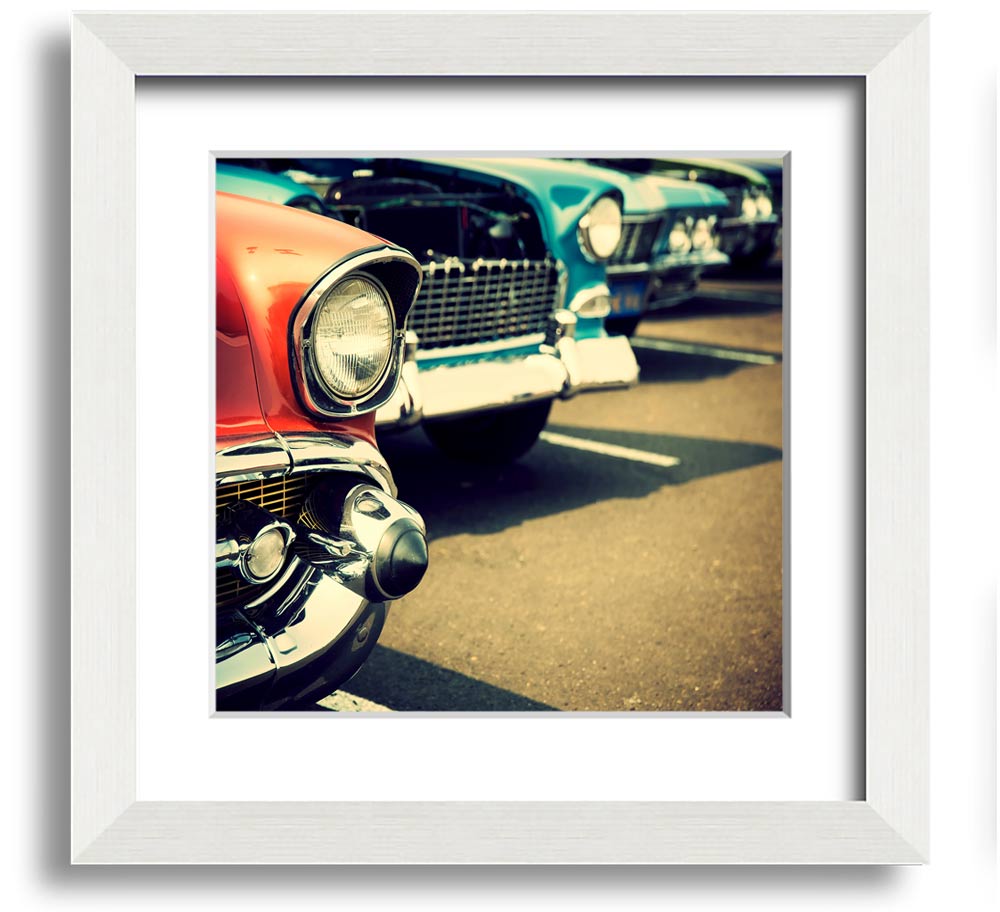 American Classic 17 Square Framed Print in various frame colors, showcasing its elegant design and ready-to-hang feature.