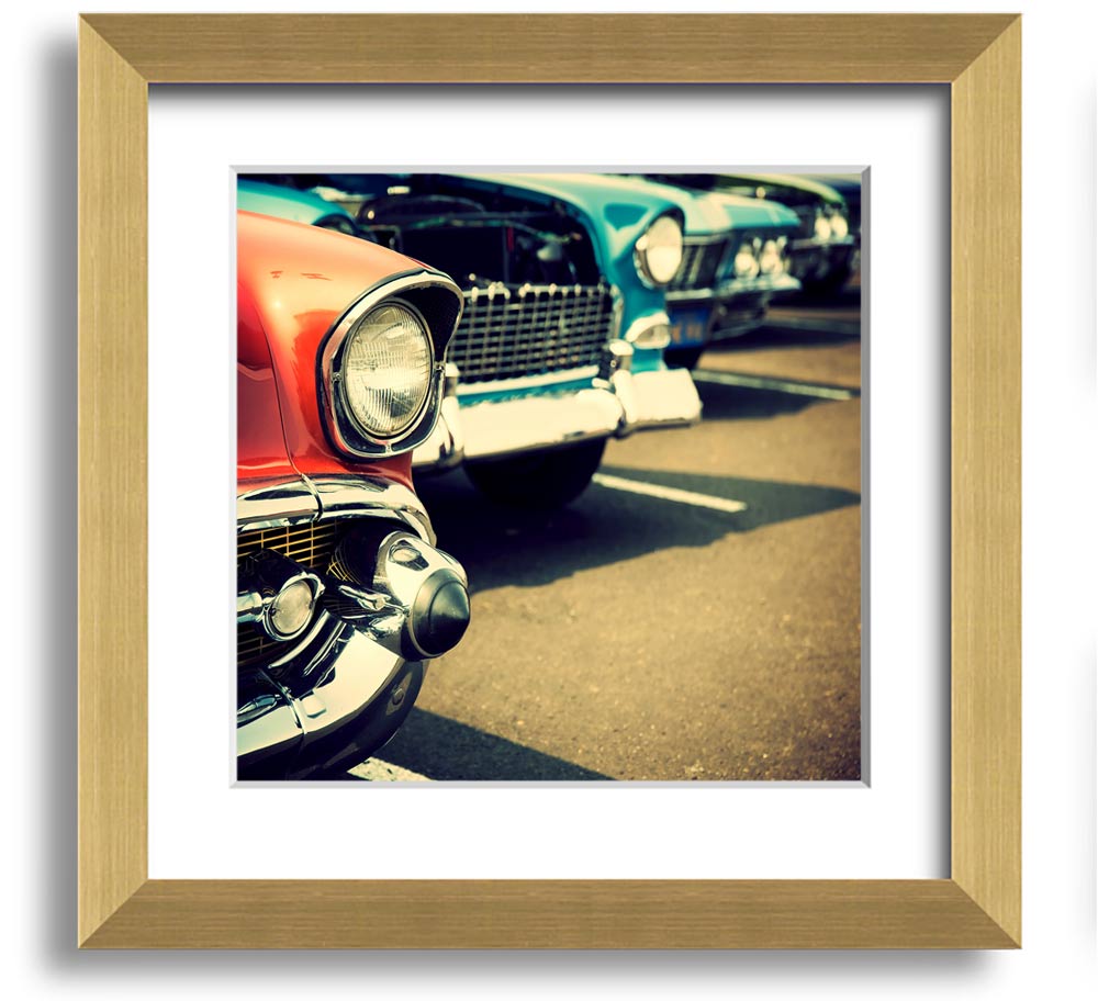 American Classic 17 Square Framed Print in various frame colors, showcasing its elegant design and ready-to-hang feature.