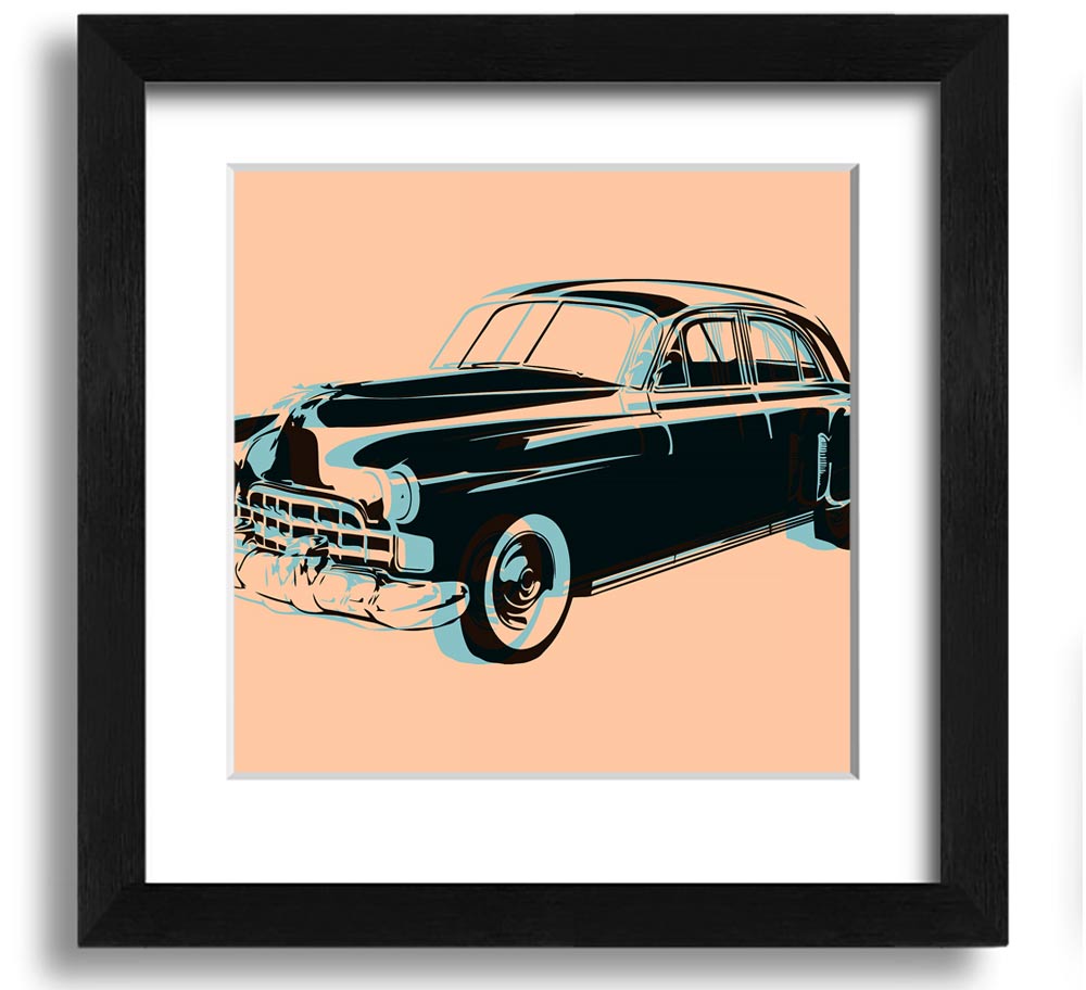 American Classic 2 Square Framed Print in various frame colours, showcasing a modern design, ready to hang.