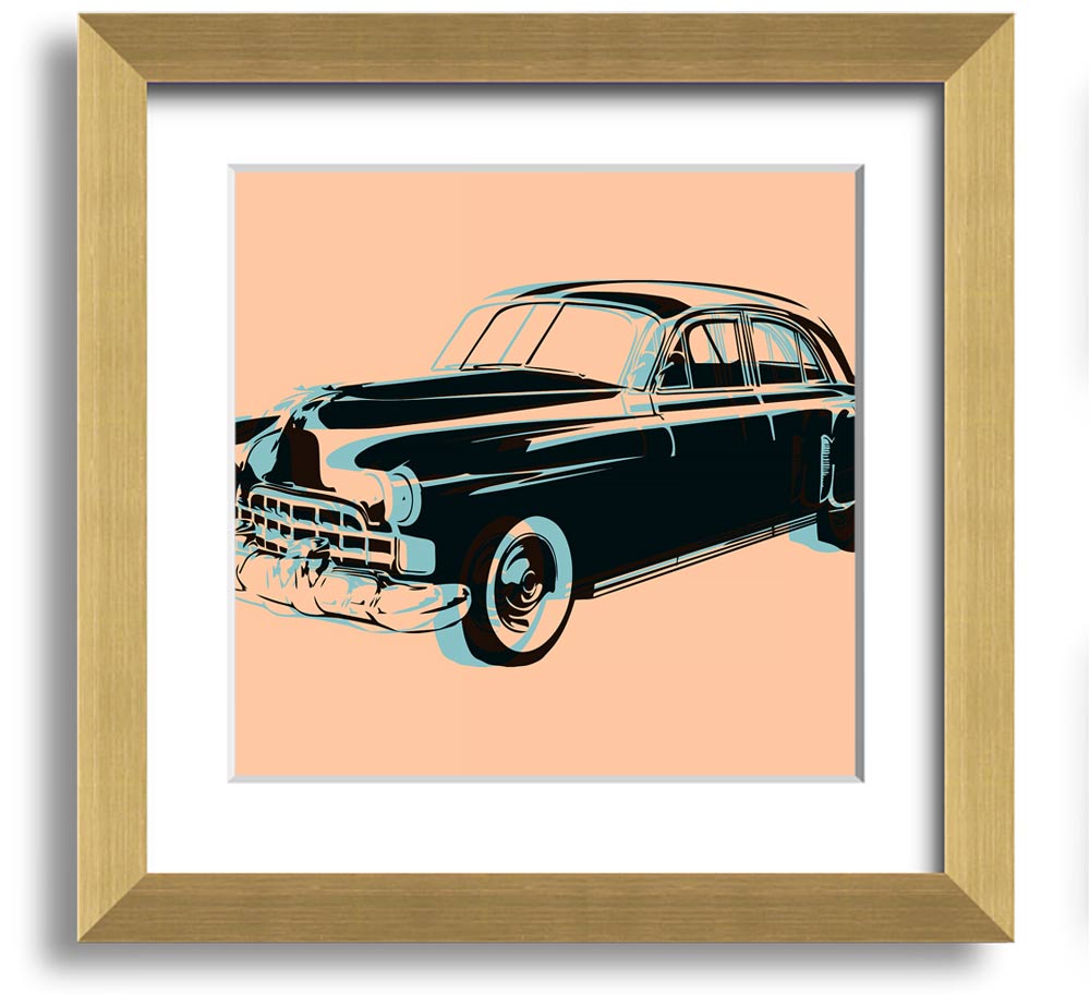 American Classic 2 Square Framed Print in various frame colours, showcasing a modern design, ready to hang.