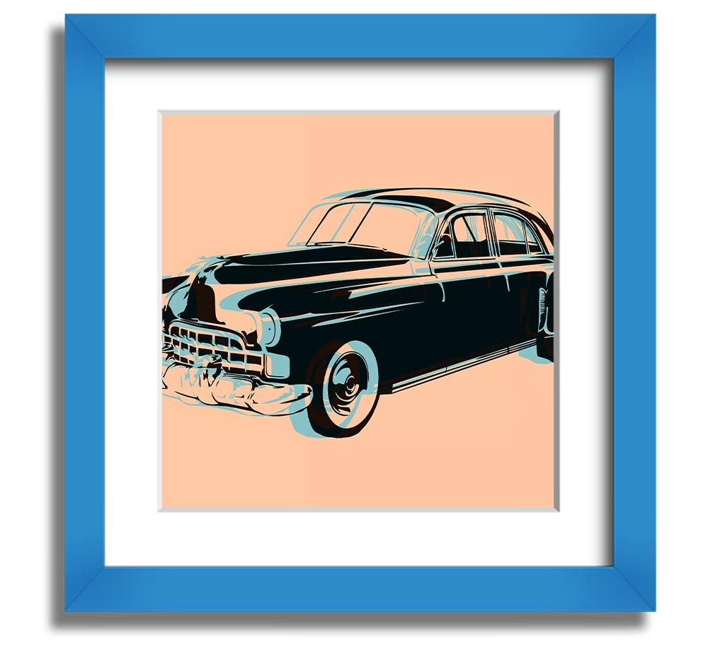 American Classic 2 Square Framed Print in various frame colours, showcasing a modern design, ready to hang.